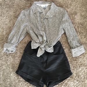 Spotted Button Down Top